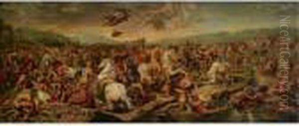 The Battle Of The Milvian Bridge Oil Painting by Raphael (Raffaello Sanzio of Urbino)