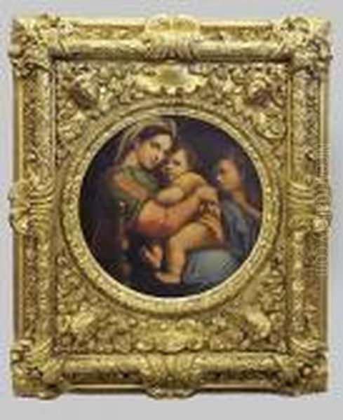 Madonna Della Sedia, Oil On Canvas Oil Painting by Raphael (Raffaello Sanzio of Urbino)