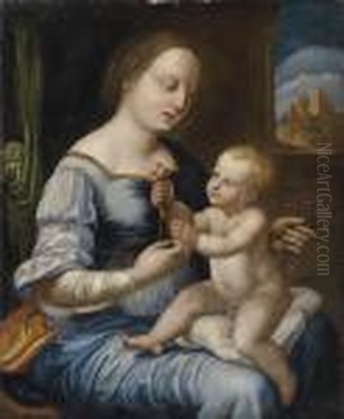 The Madonna Of The Pinks Oil Painting by Raphael (Raffaello Sanzio of Urbino)