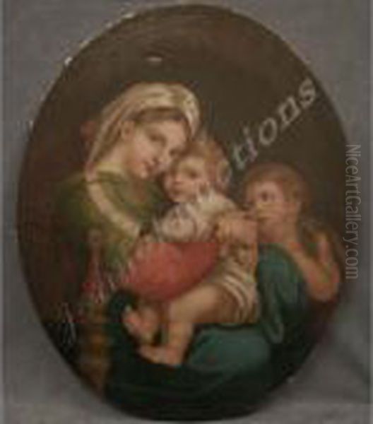 Madonna Of Thechair Oil Painting by Raphael (Raffaello Sanzio of Urbino)