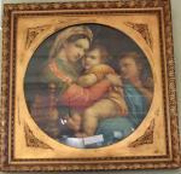 Madonna Della Sedia. Ramen Oil Painting by Raphael (Raffaello Sanzio of Urbino)