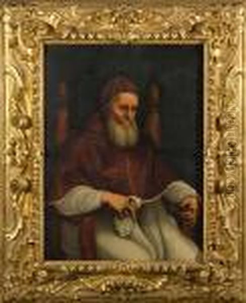 Portrait Of Pope Julius Ii Oil Painting by Raphael (Raffaello Sanzio of Urbino)