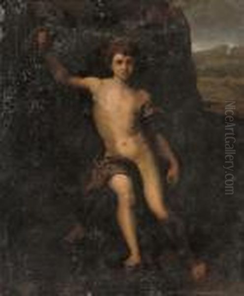 Saint John The Baptist In The Wilderness Oil Painting by Raphael (Raffaello Sanzio of Urbino)