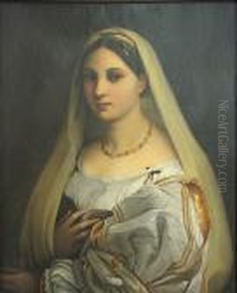 La Donna Velata Oil Painting by Raphael (Raffaello Sanzio of Urbino)