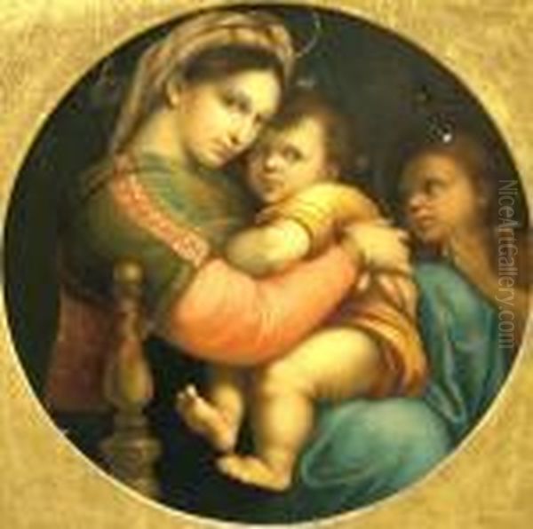 The Virgin And Child With Infant John Oil Painting by Raphael (Raffaello Sanzio of Urbino)