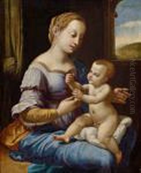 Madonna Del Garofano Oil Painting by Raphael (Raffaello Sanzio of Urbino)