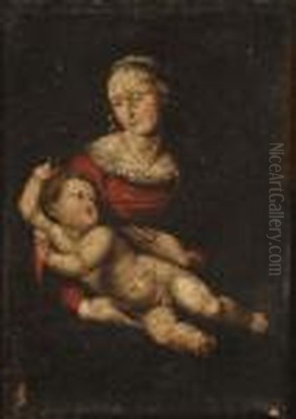 Virgen Con El Nino Oil Painting by Raphael (Raffaello Sanzio of Urbino)