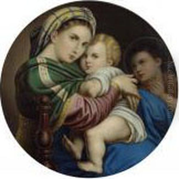 Madonna Della Sedia. Oil Painting by Raphael (Raffaello Sanzio of Urbino)