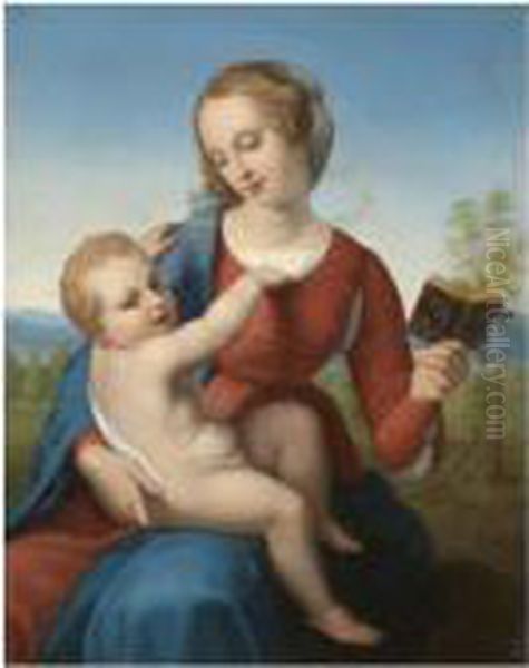 The 'colonna Madonna' Oil Painting by Raphael (Raffaello Sanzio of Urbino)