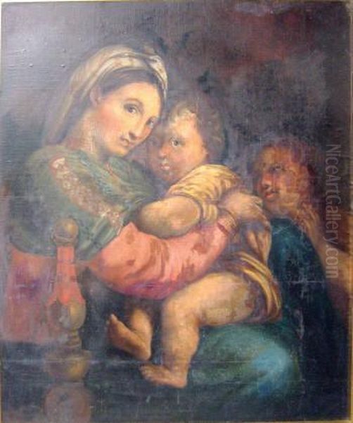 Madonna Dela Sedia Oil Painting by Raphael (Raffaello Sanzio of Urbino)