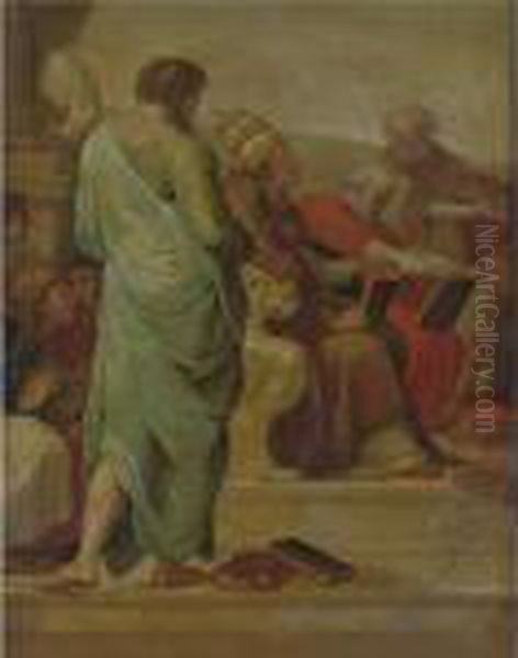 The Disputa Oil Painting by Raphael (Raffaello Sanzio of Urbino)