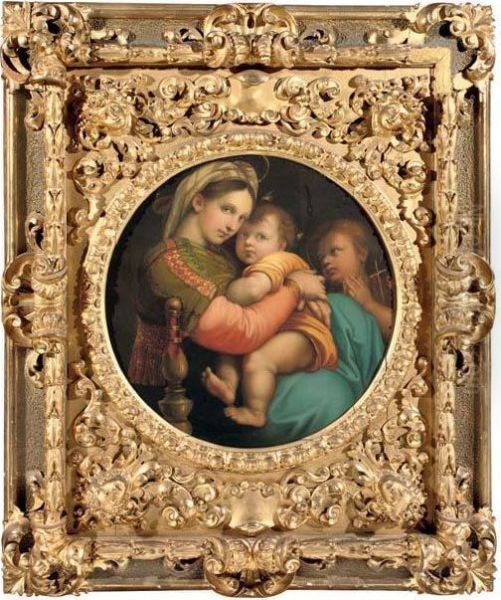 Madonna Della Seggiola (sedia) Oil Painting by Raphael (Raffaello Sanzio of Urbino)