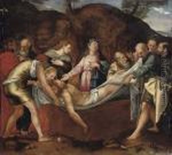 The Entombment Oil Painting by Raphael (Raffaello Sanzio of Urbino)