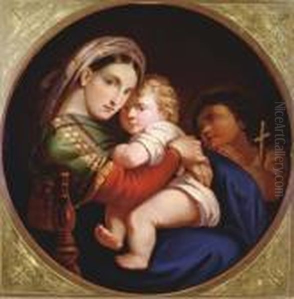 Madonna Della Seggiola Oil Painting by Raphael (Raffaello Sanzio of Urbino)