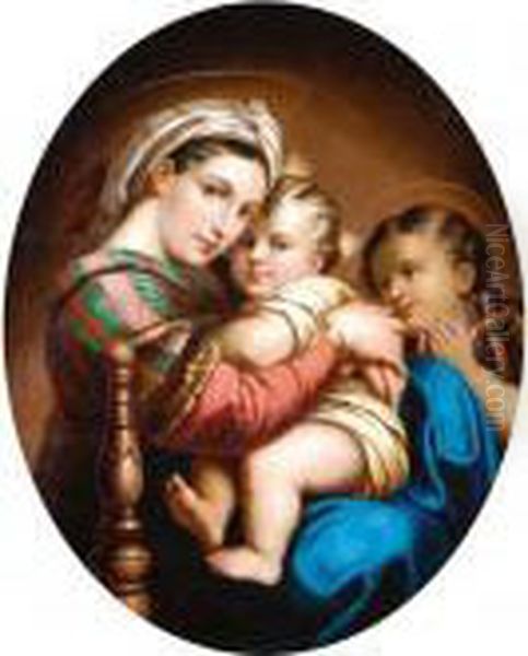 Madonna Della Seggiola Oil Painting by Raphael (Raffaello Sanzio of Urbino)