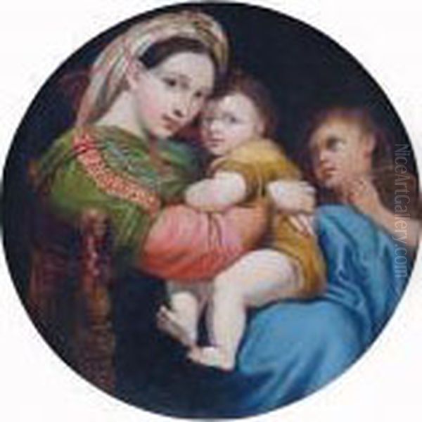 The Madonna Della Sedia Oil Painting by Raphael (Raffaello Sanzio of Urbino)