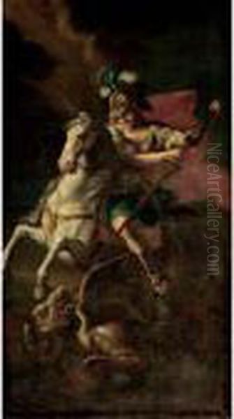 St. George And The Dragon Oil Painting by Raphael (Raffaello Sanzio of Urbino)