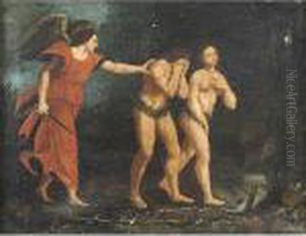 Cacciato Dal Paradiso Terrestre Oil Painting by Raphael (Raffaello Sanzio of Urbino)