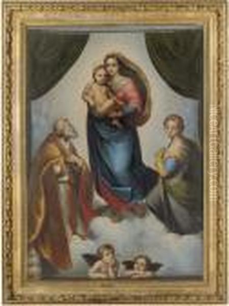 The Sistine Madonna Oil Painting by Raphael (Raffaello Sanzio of Urbino)