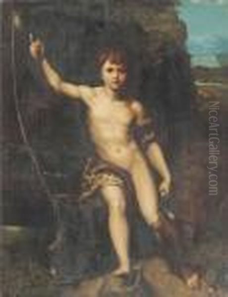 Saint John The Baptist Oil Painting by Raphael (Raffaello Sanzio of Urbino)