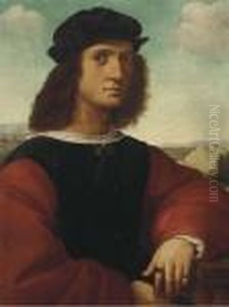 Portrait Of Agnolo Doni Oil Painting by Raphael (Raffaello Sanzio of Urbino)