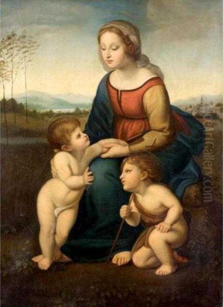 La Belle Jardiniere Oil Painting by Raphael (Raffaello Sanzio of Urbino)