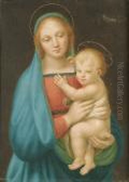 Madonna And Child Oil Painting by Raphael (Raffaello Sanzio of Urbino)