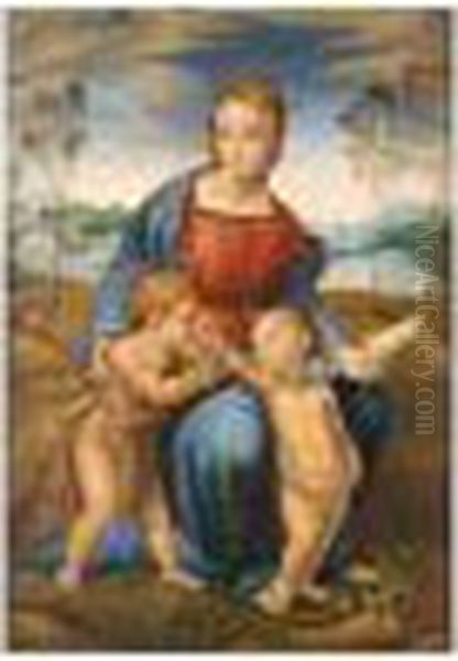 La Madonna Del Cardellino Oil Painting by Raphael (Raffaello Sanzio of Urbino)