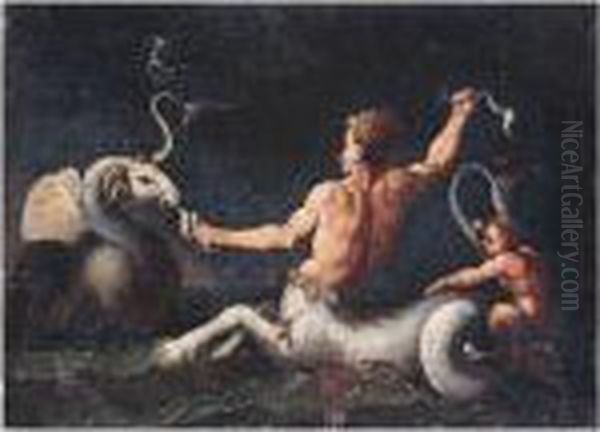 The Battle Of The Tritons Oil Painting by Raphael (Raffaello Sanzio of Urbino)