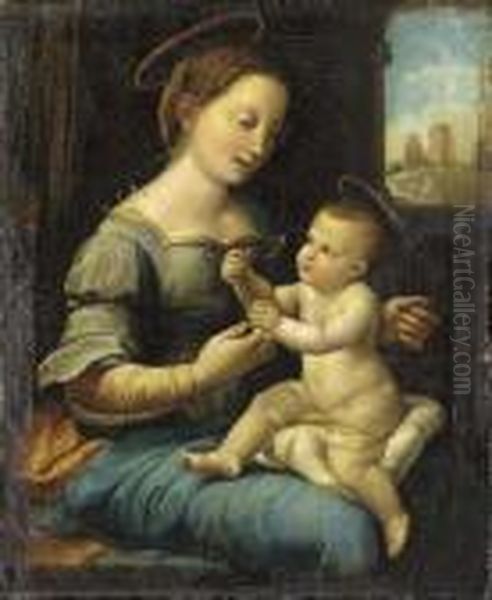 The Madonna Of The Pinks Oil Painting by Raphael (Raffaello Sanzio of Urbino)