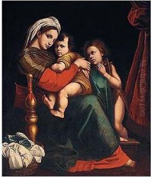 Madonna Della Sedia Oil Painting by Raphael (Raffaello Sanzio of Urbino)