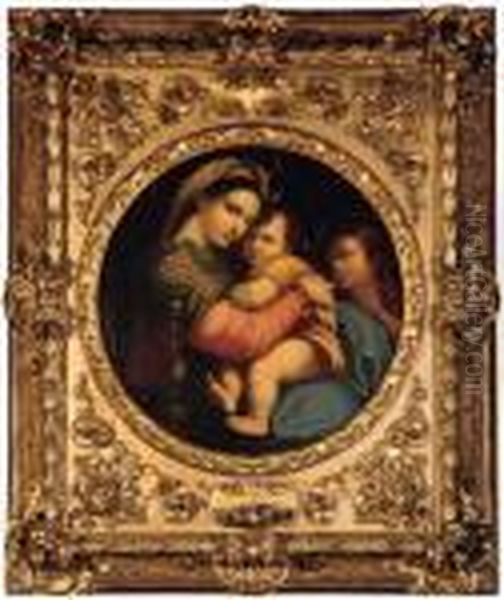 The Madonna Della Seggiola Oil Painting by Raphael (Raffaello Sanzio of Urbino)