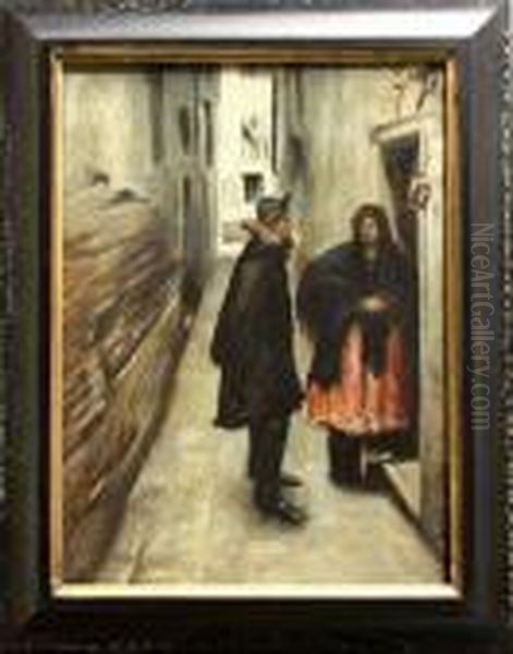 Couple In The Alley Oil Painting by John Singer Sargent