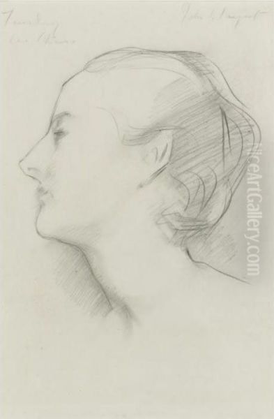 Study For Madame Gautreau Drinking A Toast Oil Painting by John Singer Sargent