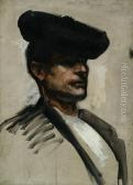 Head Of A Spanish Musician Oil Painting by John Singer Sargent