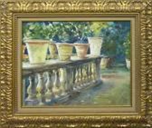 Balustraude, In The Manne Oil Painting by John Singer Sargent