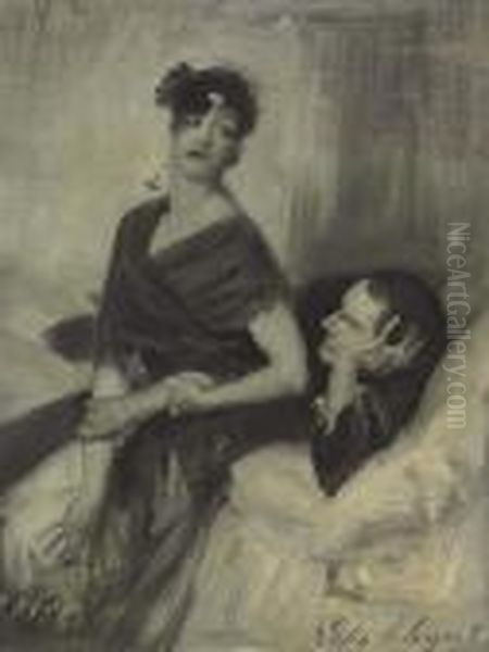 Man And Woman On A Bed Oil Painting by John Singer Sargent