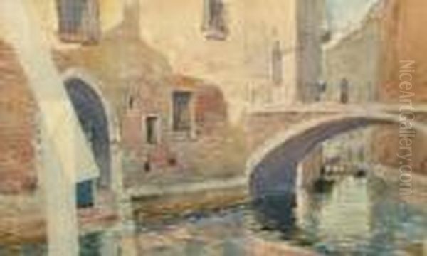 Venetian Canal Scene Oil Painting by John Singer Sargent