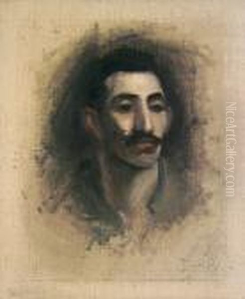 Head Of An Italian Model Oil Painting by John Singer Sargent