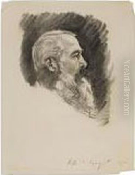 Portrait Of A Bearded Man In Profile Oil Painting by John Singer Sargent