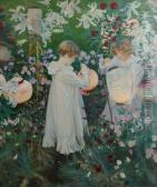 Carnation, Lily, Lily, Rose Oil Painting by John Singer Sargent