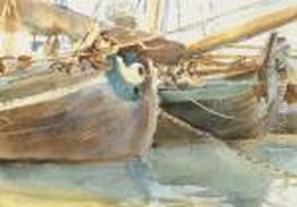 Boats, Venice Oil Painting by John Singer Sargent