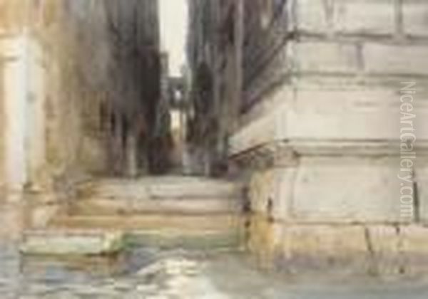 Base Of A Palace Oil Painting by John Singer Sargent