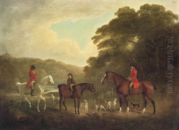 Huntsmen With Hounds In A Wooded Landscape Oil Painting by John Nost Sartorius