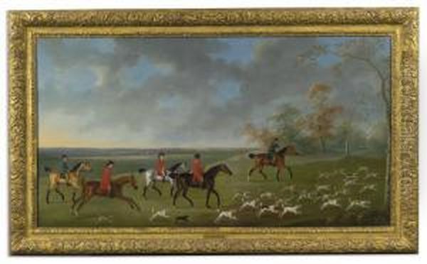 Mounted Fox Hunters With Hounds Oil Painting by John Nost Sartorius