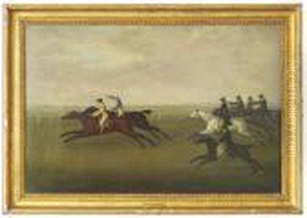 Sir H.t. Vane's Hambeltonian Beating Mr. Cookson's Diamond Oil Painting by John Nost Sartorius