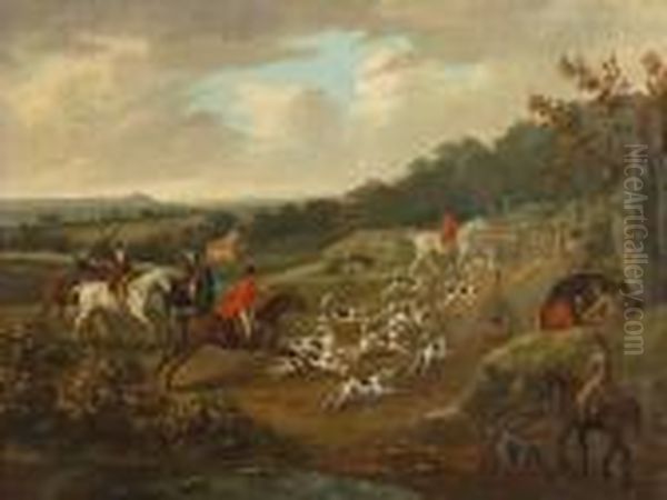 A Hunting Scene Oil Painting by John Nost Sartorius