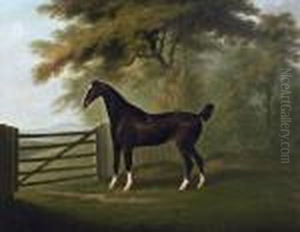 Cheval De Chasse A La Porte Du Pre Oil Painting by John Nost Sartorius