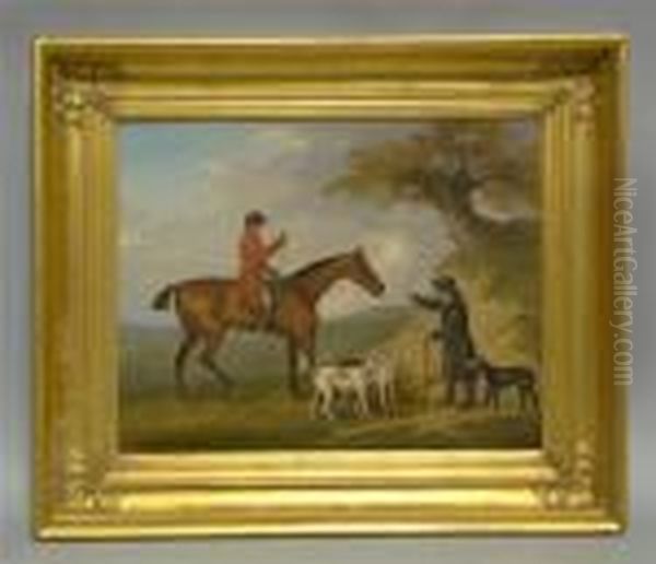 Three Fox Hunting Scenes Oil Painting by John Nost Sartorius