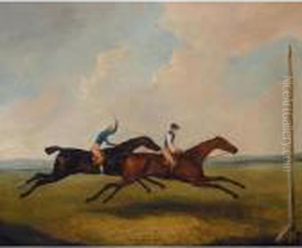 A Matched Race Between Sir Harry Vane-tempests's Oil Painting by John Nost Sartorius